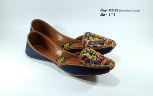 Blue Embroidered Formal Khussa