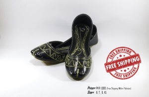 Black and Golden Casual Khussa
