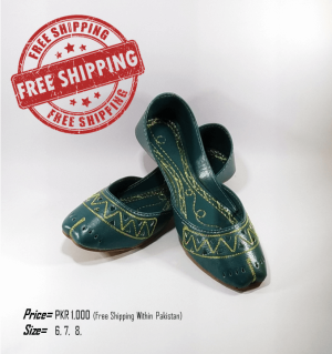 Green and Golden Casual Khussa