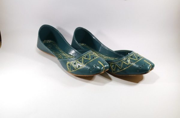 SKU_006_3 Green and Golden Casual Khussa